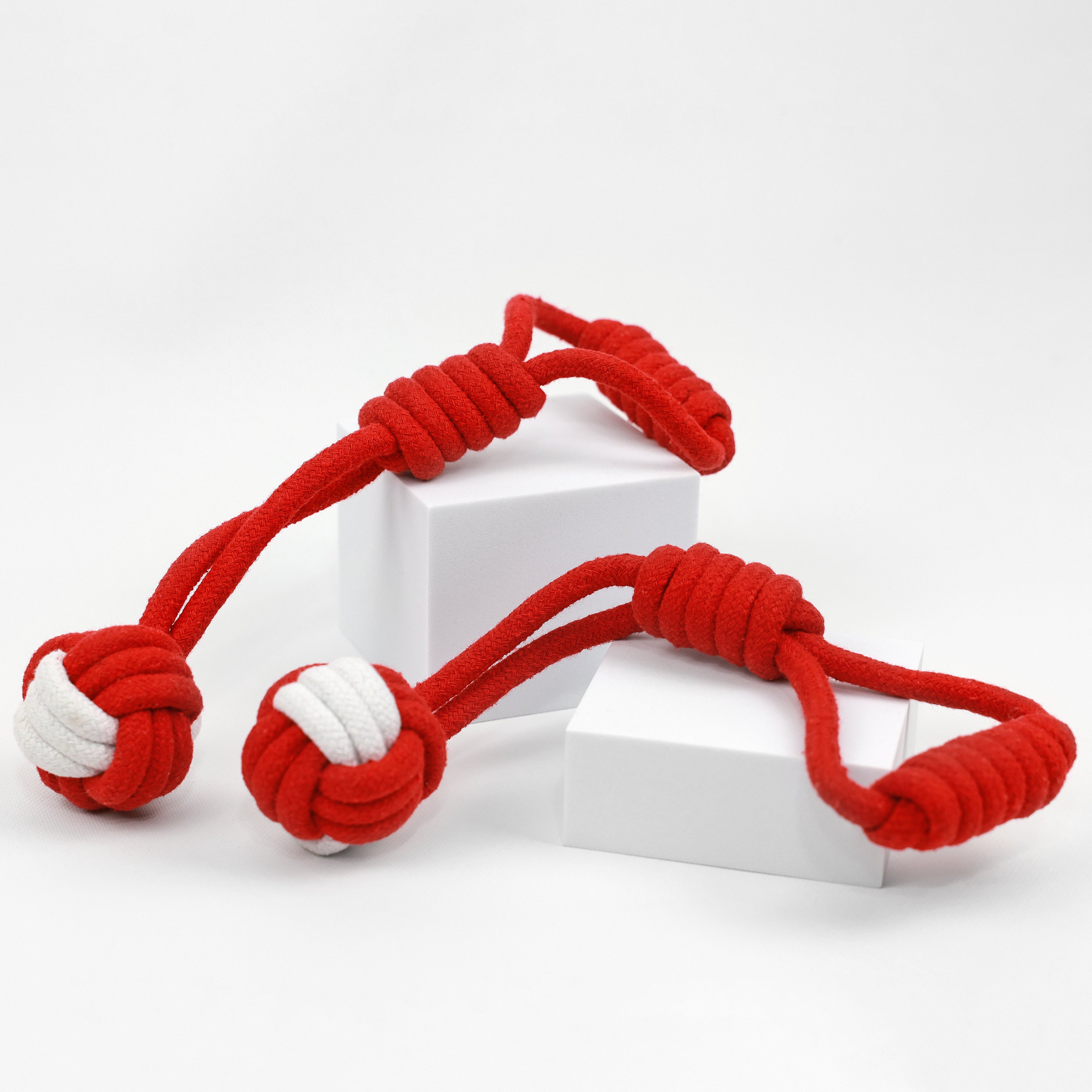 Christmas Monkey Fist Tug Rope Toys Set | Festive & Durable - Small to Medium Dog