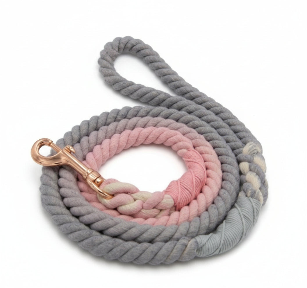 Cotton Rope Leash - Camellia (5ft, 100% Cotton)-0