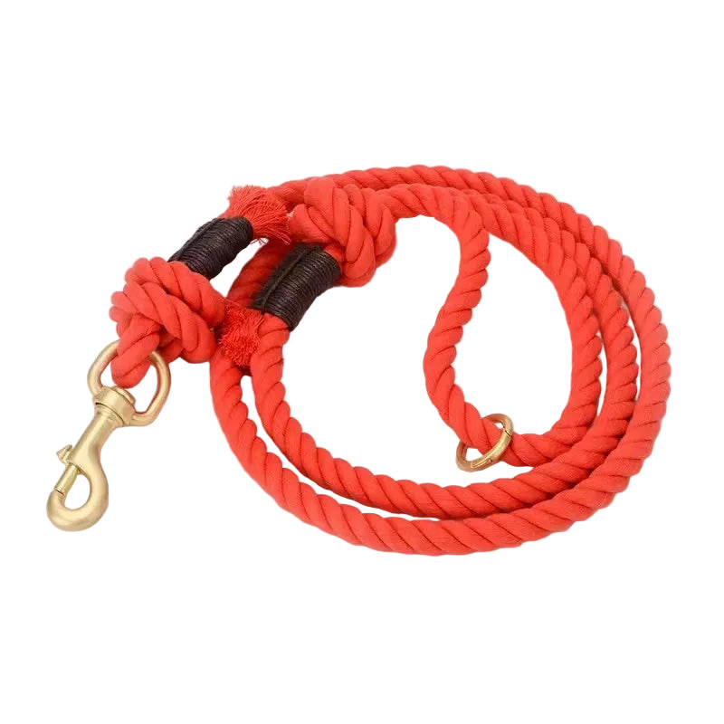 Dog Rope Leash - Ferrari Red (5-6ft Cotton)-0