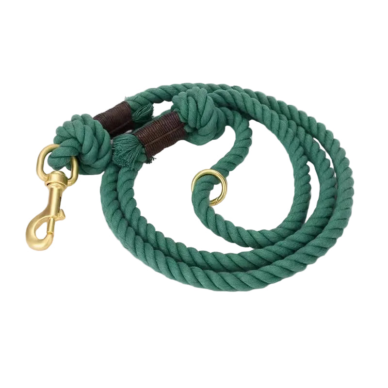 Dog Rope Leash - Emerald (5-6ft Cotton)-0