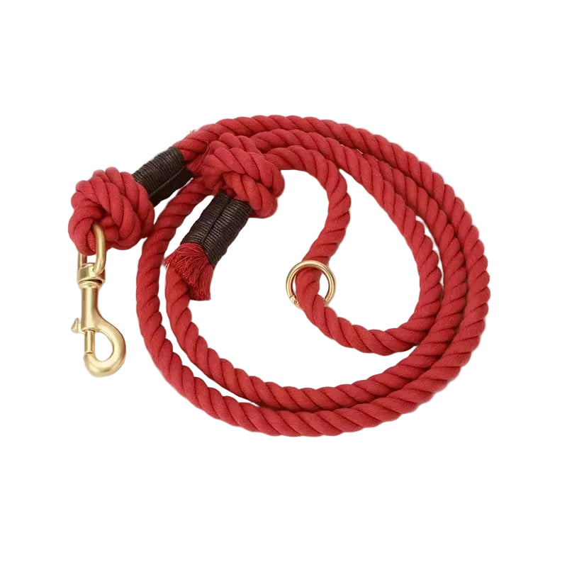 Dog Rope Leash - Scarlet (5-6ft Cotton)-0