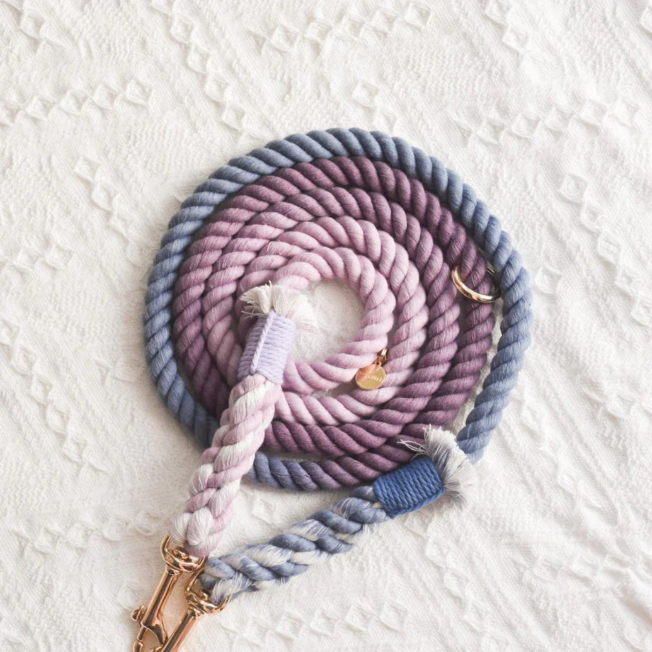 Cotton Rope Leash - Beautiful Violet (5ft, 100% Cotton)-2
