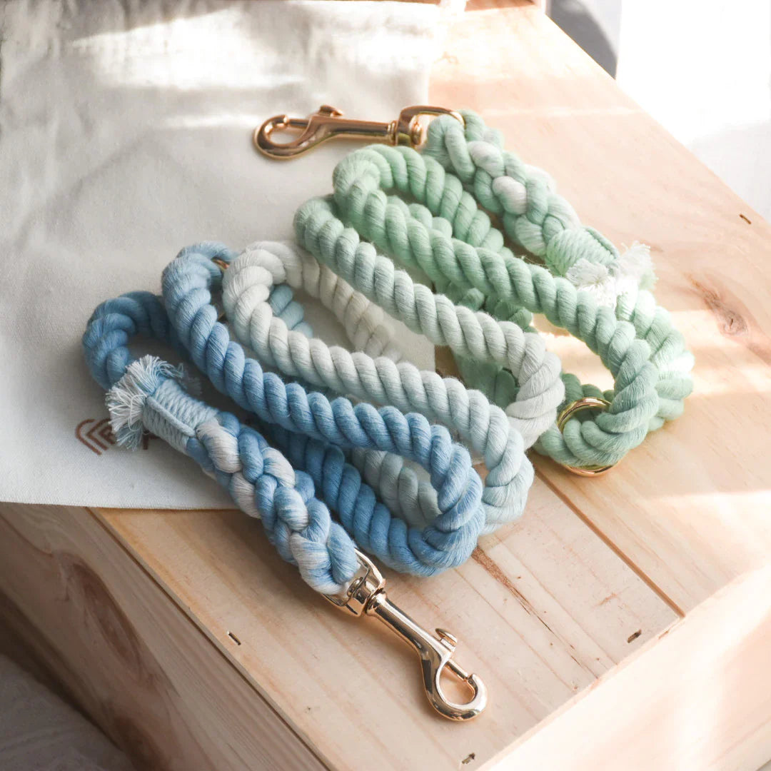 Hands-Free Dog Rope Leash - Ocean Wave (5ft, 100% Cotton)-0