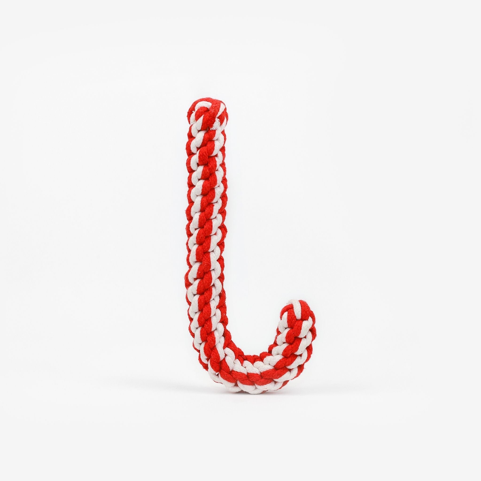 Braided Candy Cane Rope Toy - Holiday Durable Tug Toy - Small, Medium, Large Sizes