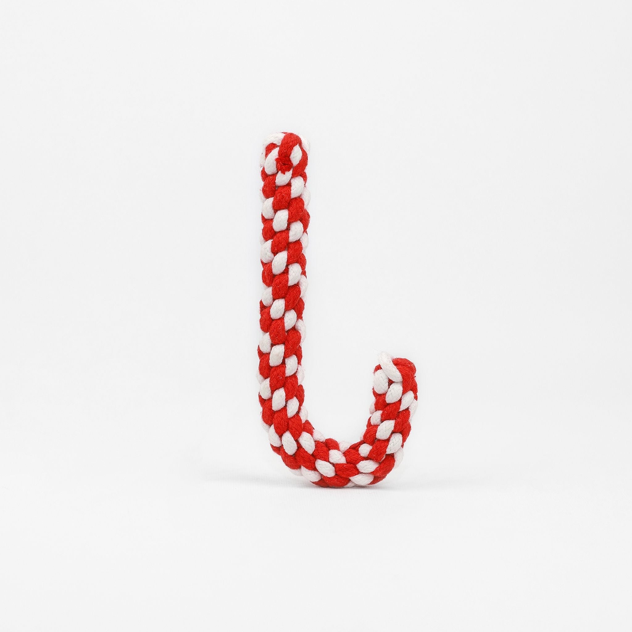 Braided Candy Cane Rope Toy - Holiday Durable Tug Toy - Small, Medium, Large Sizes
