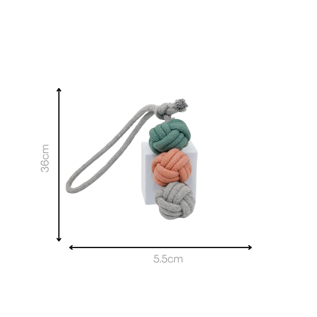 Handcrafted Ice Cream Rope Balls Tug Toy - Artisan Made - Medium Dog