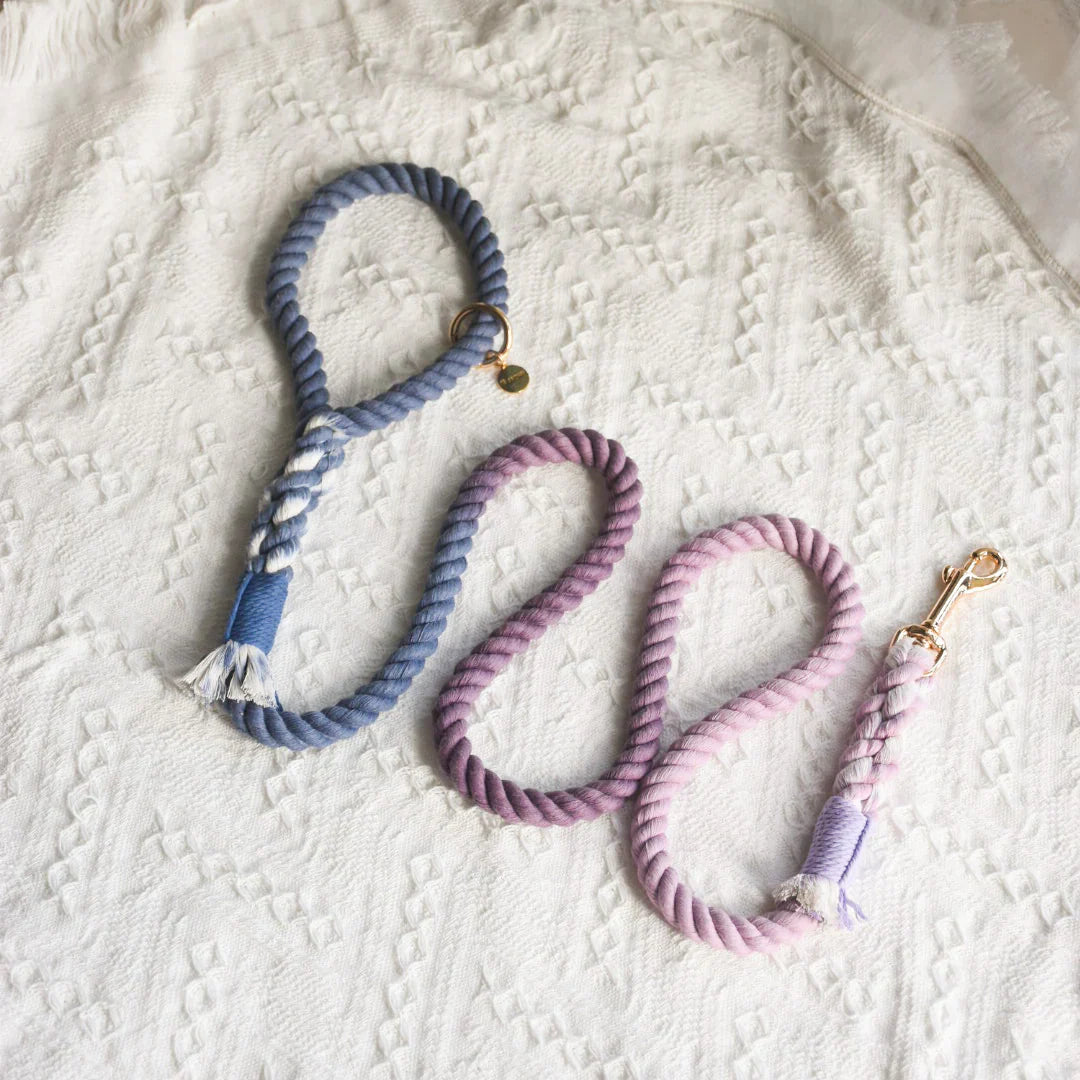Cotton Rope Leash - Beautiful Violet (5ft, 100% Cotton)-0