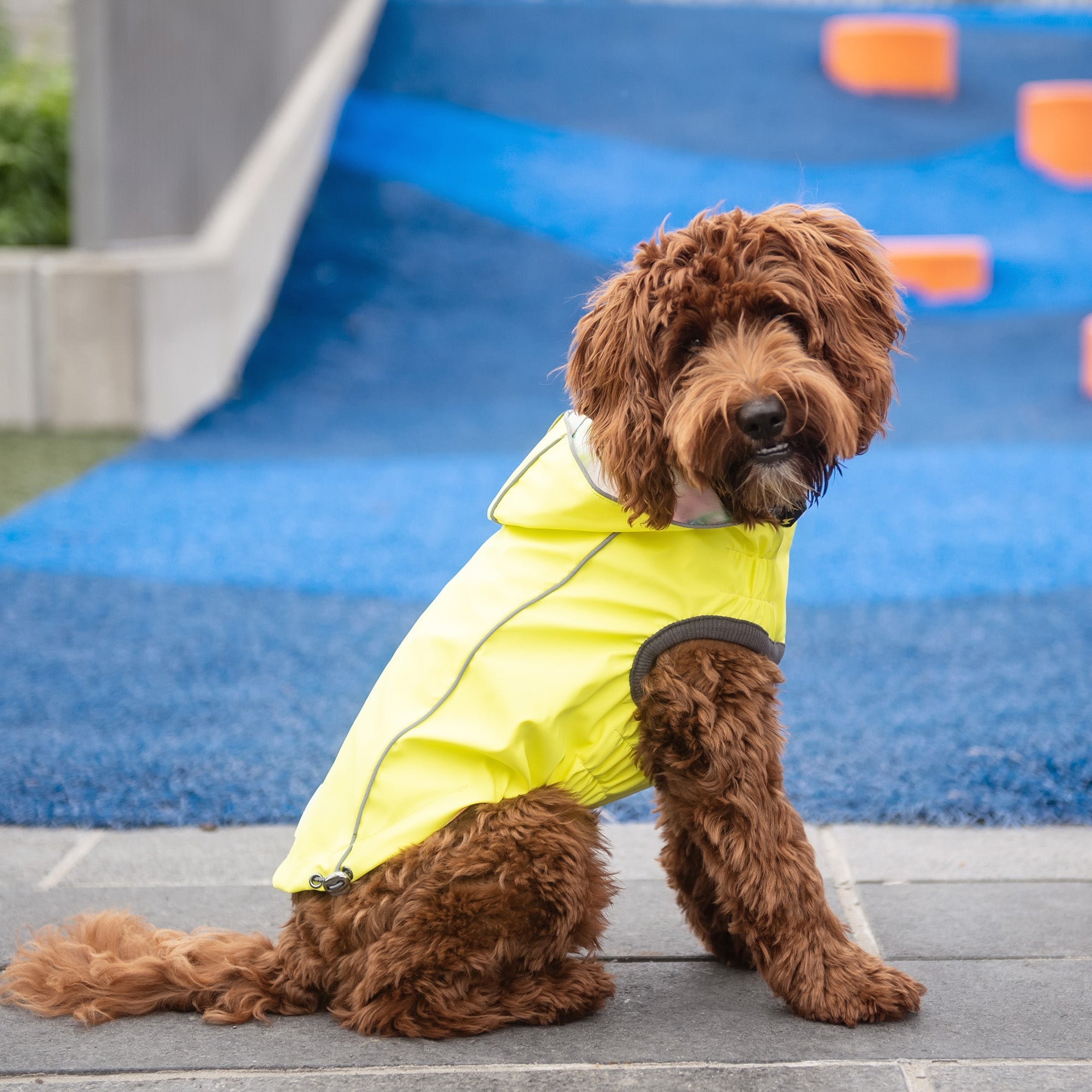 GF PET® Reversible Raincoat - Neon Yellow & Tie Dye (Trendy 2-in-1 Waterproof Shell)