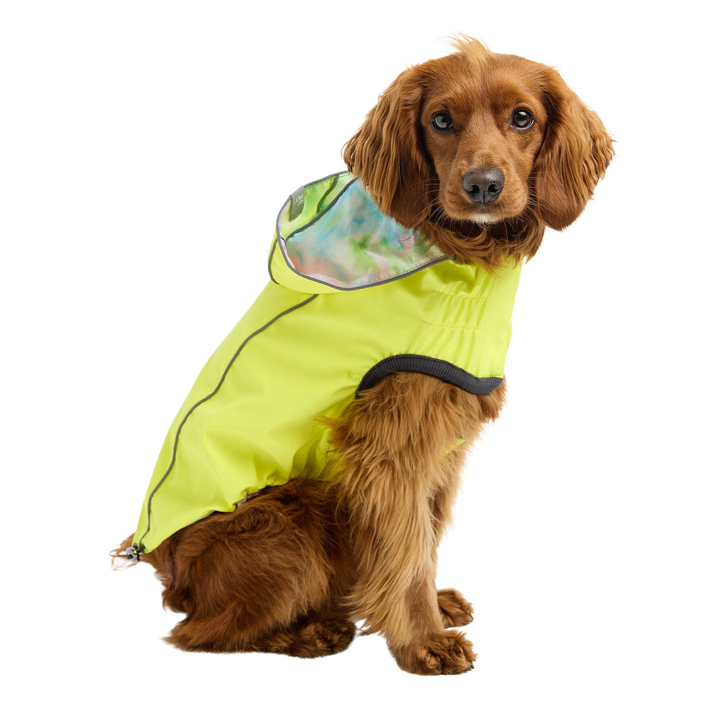 GF PET® Reversible Raincoat - Neon Yellow & Tie Dye (Trendy 2-in-1 Waterproof Shell)