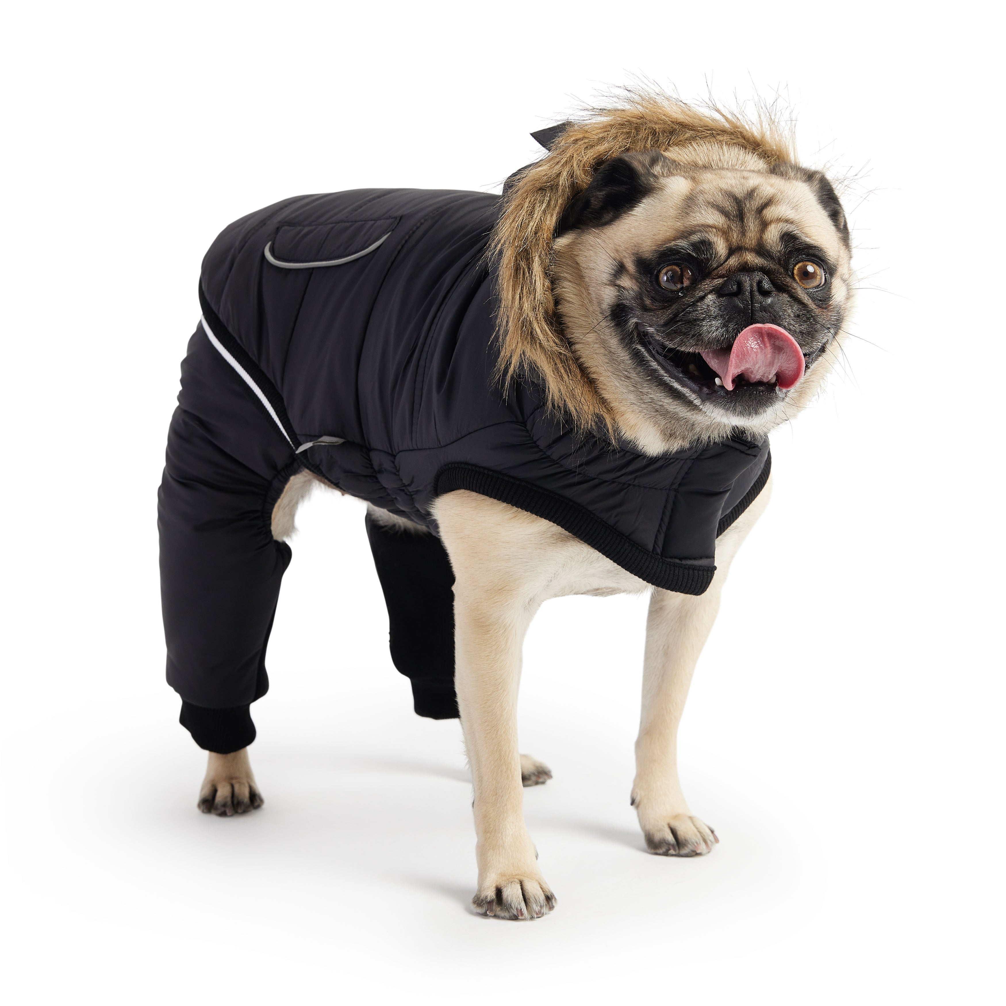 GF PET® Creekside 2-Piece Dog Snowsuit - Black (Detachable Pants)
