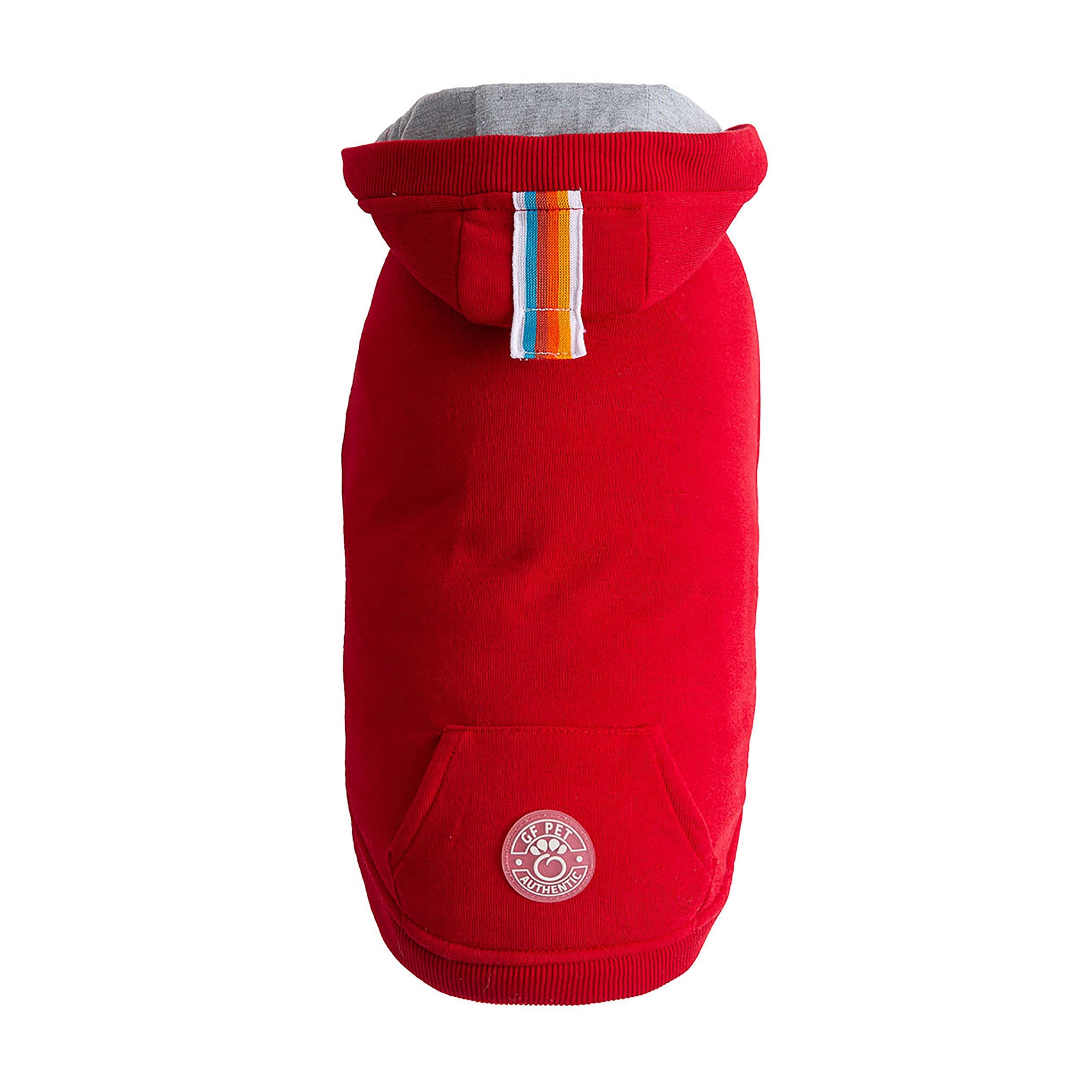 GF PET® Urban Dog Hoodie - Red (Classic Kangaroo Pocket & Retro Style)