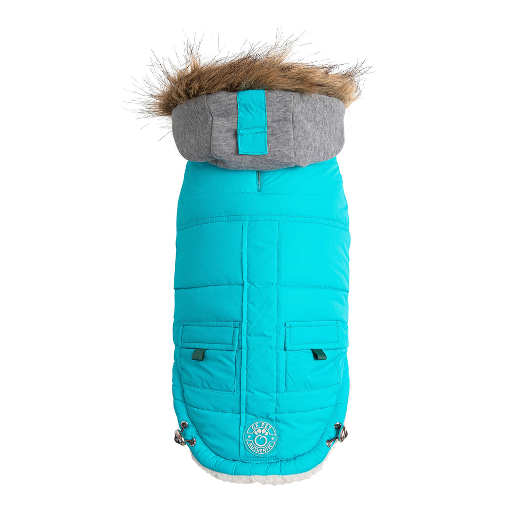 GF PET® Elasto-Fit Winter Sailor Parka - Aqua (Vegan Fur Trimmed Hood)