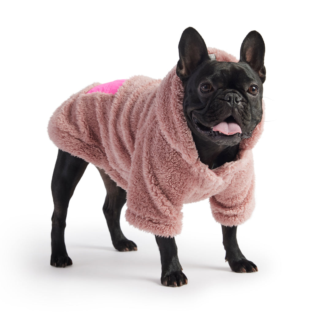 GF PET® Cozy Sherpa Hoodie - Pink (Ultra-Soft Fleece with Neon Detail)