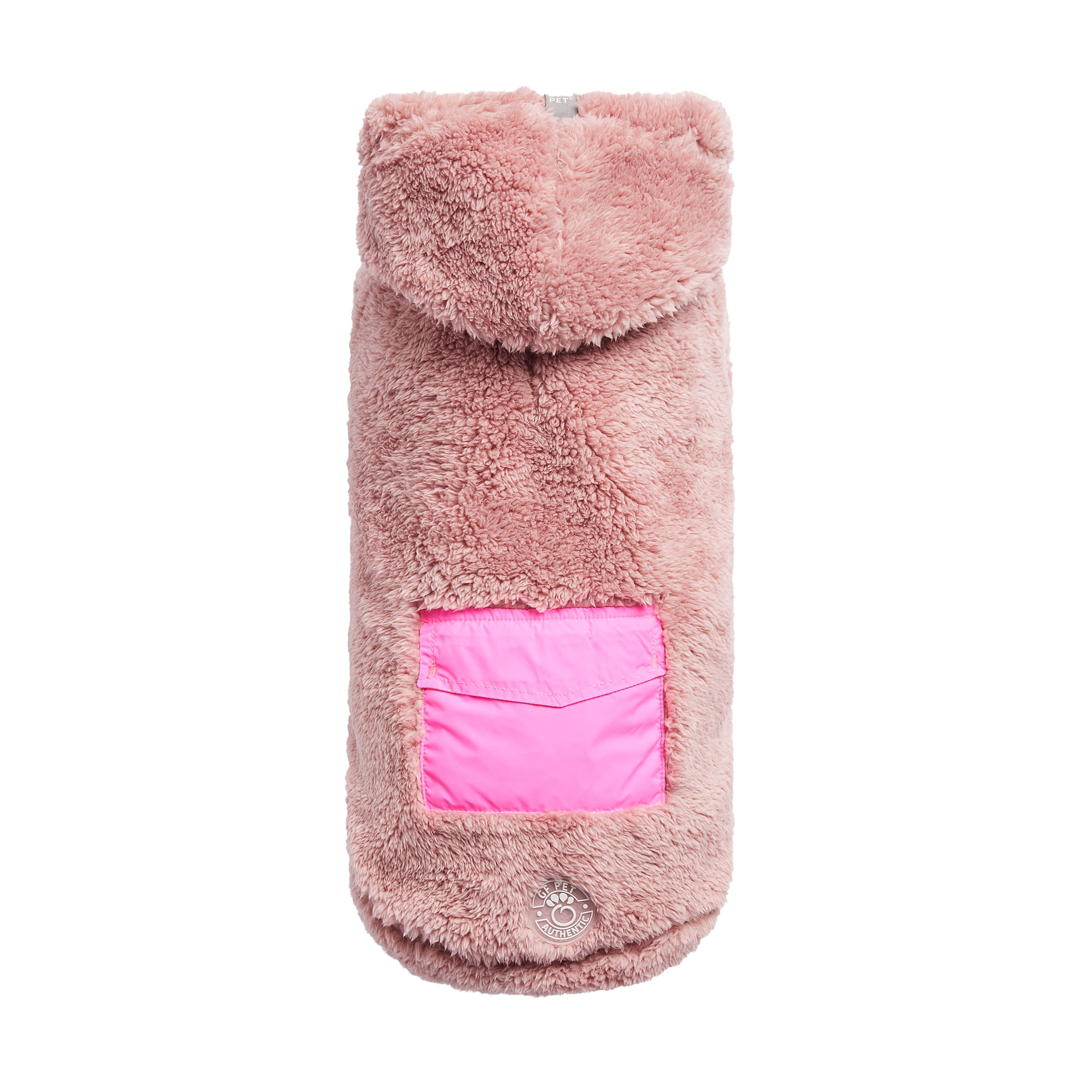GF PET® Cozy Sherpa Hoodie - Pink (Ultra-Soft Fleece with Neon Detail)
