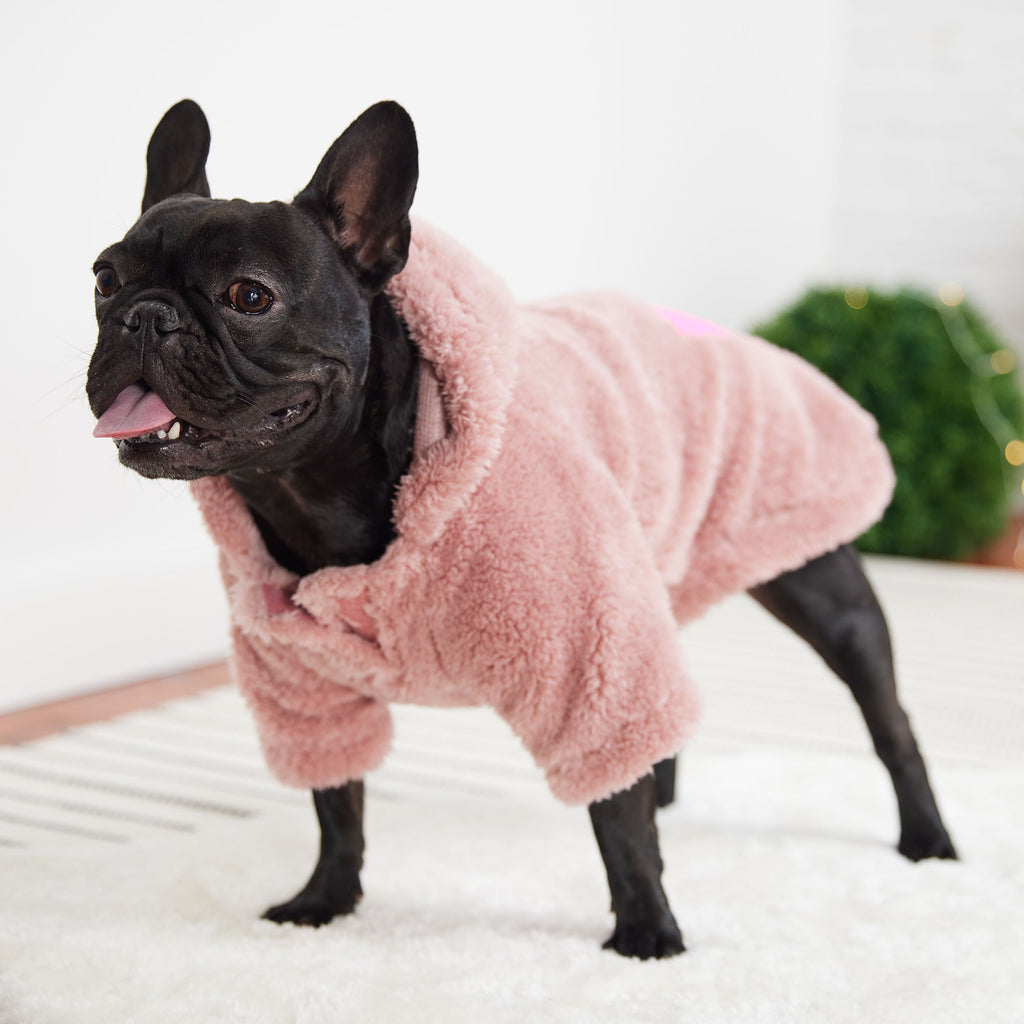 GF PET® Cozy Sherpa Hoodie - Pink (Ultra-Soft Fleece with Neon Detail)