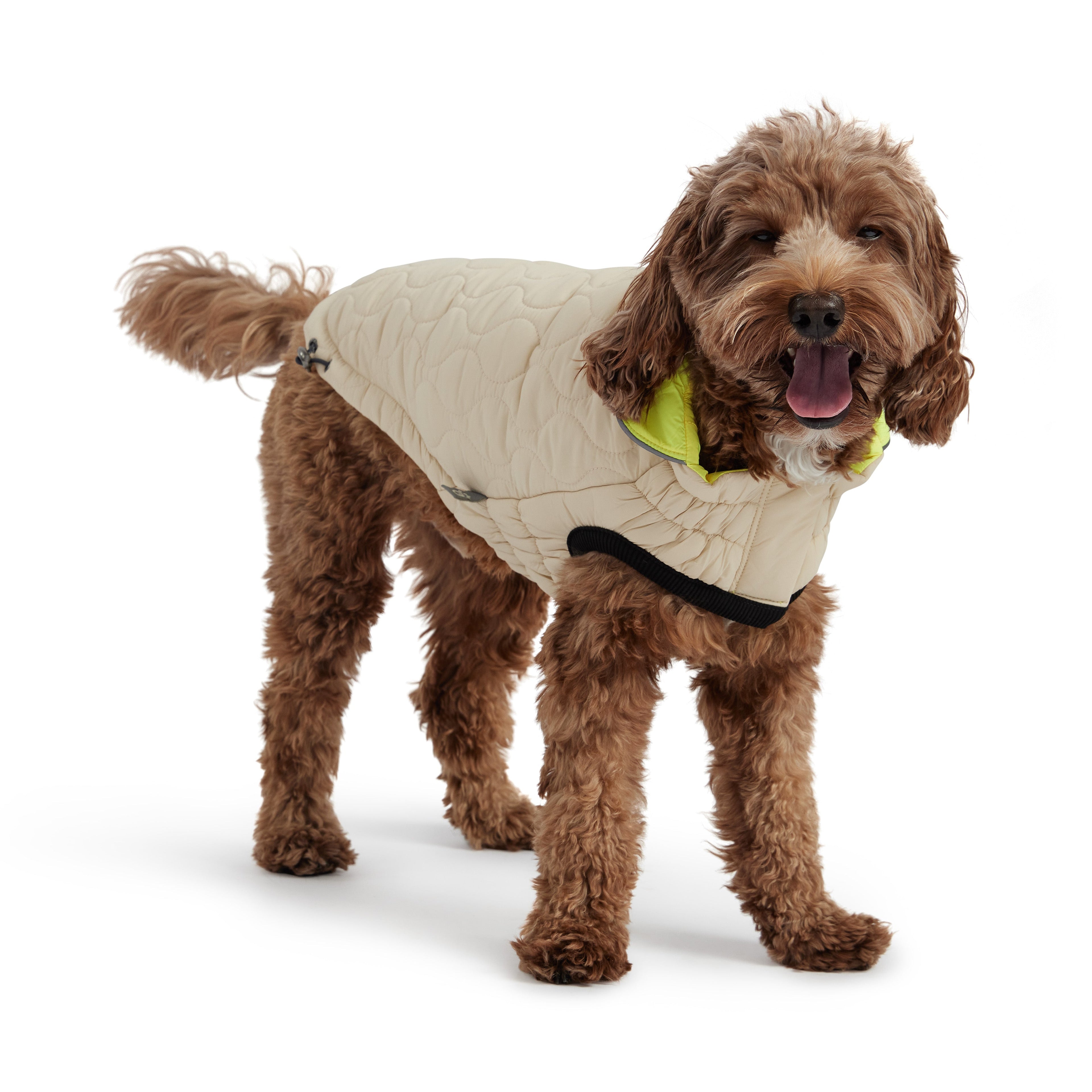 GF PET® Reversible Chalet Jacket - Sand/Yellow (Quilted & Reflective 2-in-1 Coat)
