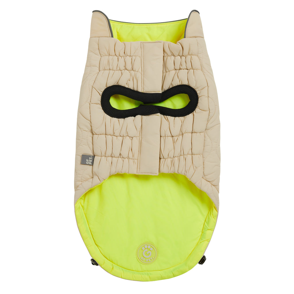 GF PET® Reversible Chalet Jacket - Sand/Yellow (Quilted & Reflective 2-in-1 Coat)