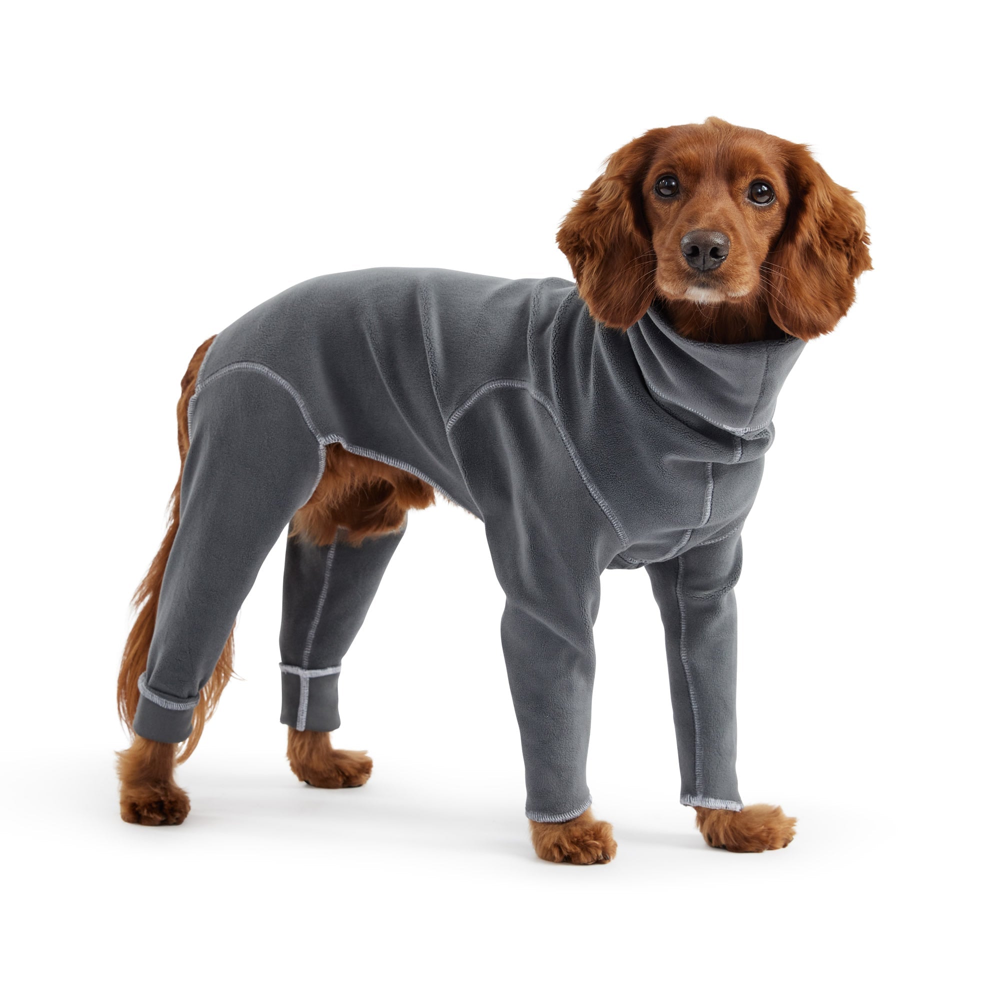 GF PET® Gondola Dog Onesie - Charcoal (4-Way Stretch Full Coverage Fleece)