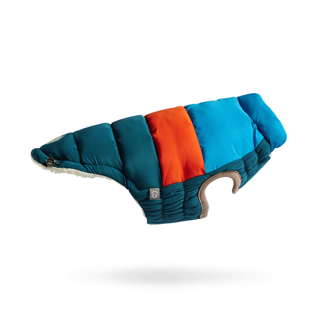 GF PET® Elasto-Fit Color Block Puffer - Trendy Winter Dog Jacket