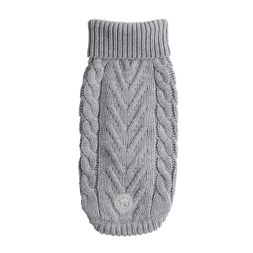 GF PET® Chunky Chalet Sweater - Grey (Classic Heather Knit & High Turtleneck)