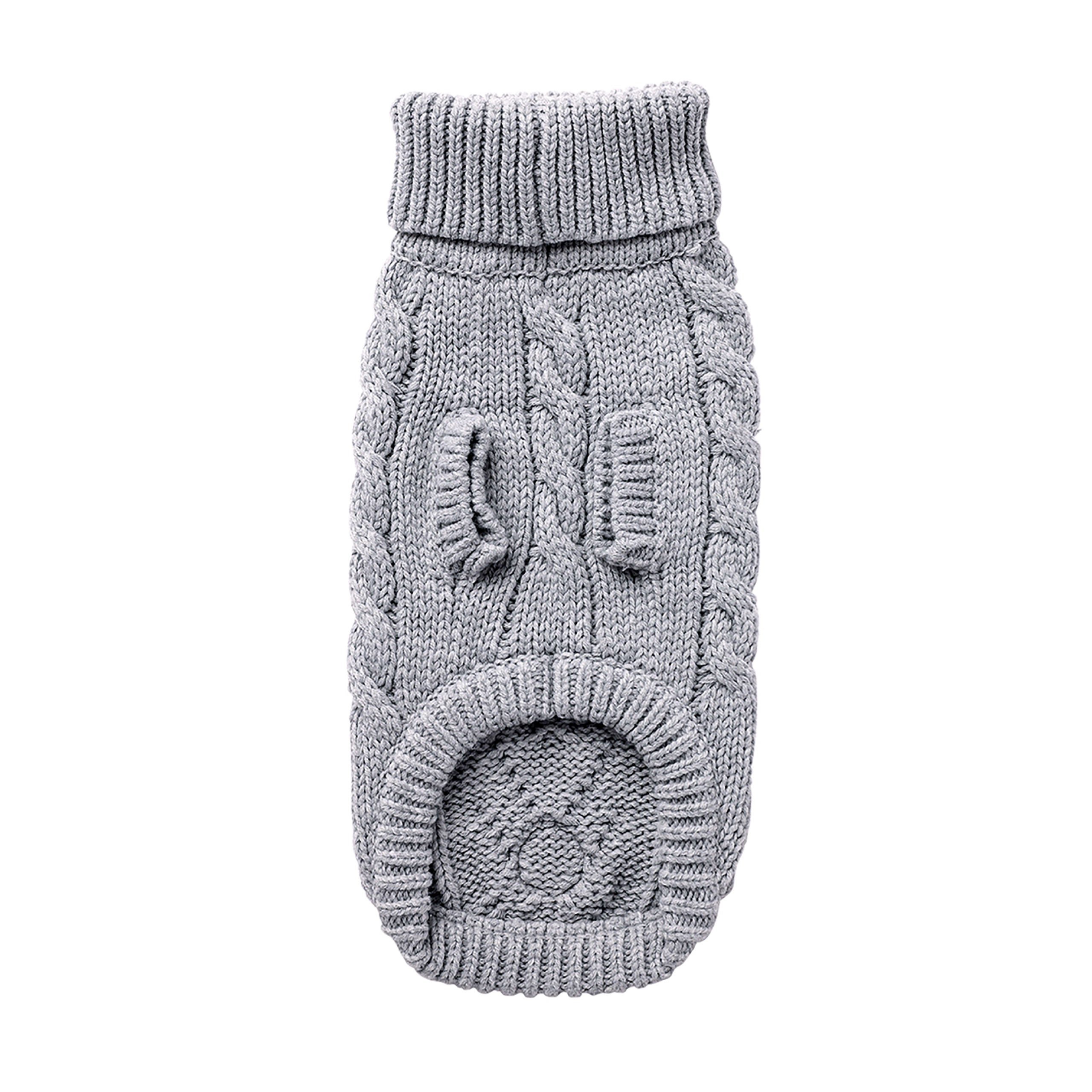 GF PET® Chunky Chalet Sweater - Grey (Classic Heather Knit & High Turtleneck)