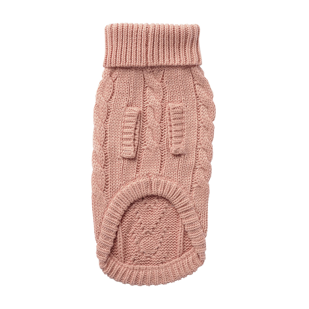 GF PET® Chunky Chalet Sweater - Pink (High Turtleneck & Snuggly Knit)