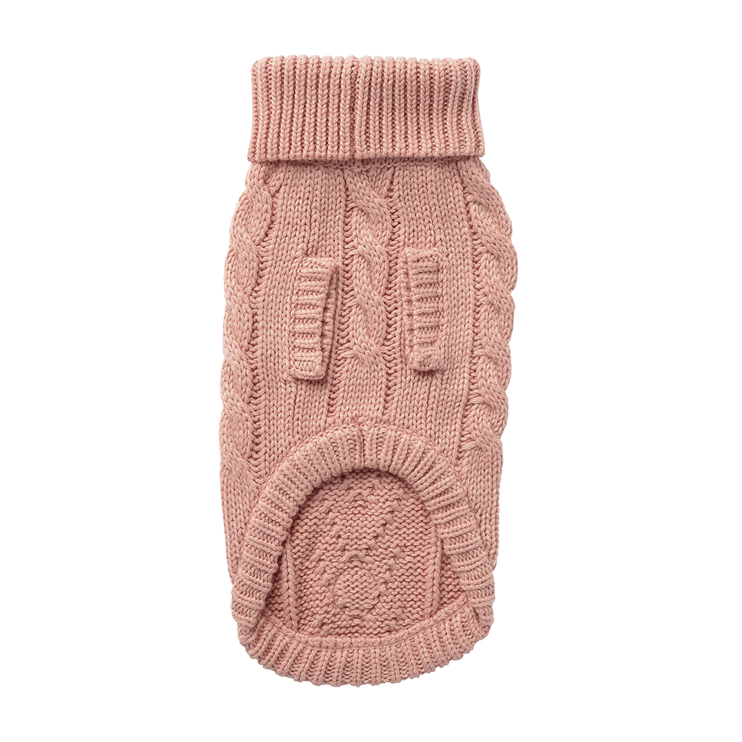 GF PET® Chunky Chalet Sweater - Pink (High Turtleneck & Snuggly Knit)