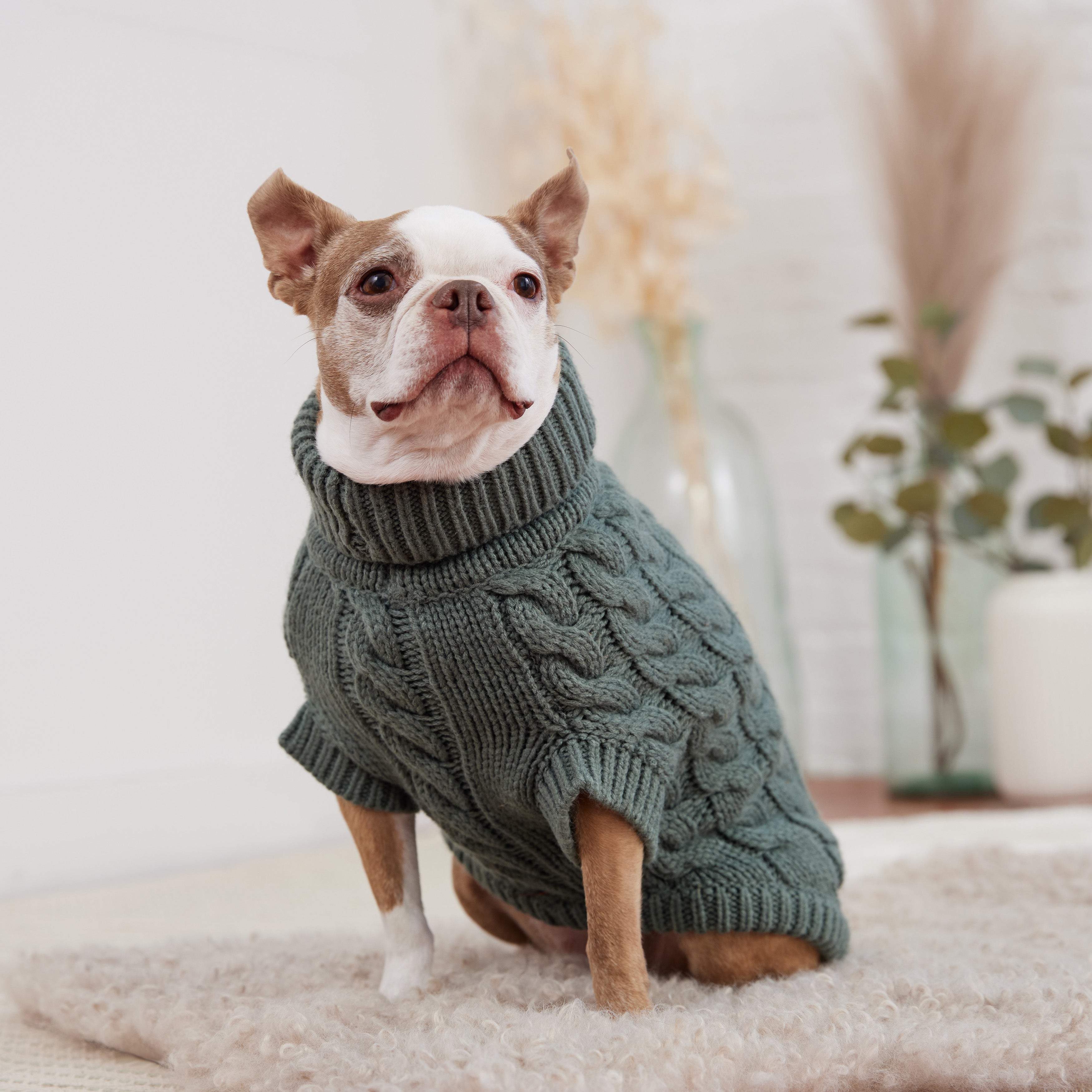 GF PET® Chunky Chalet Sweater - Sage (Premium Earth Tone Knit)