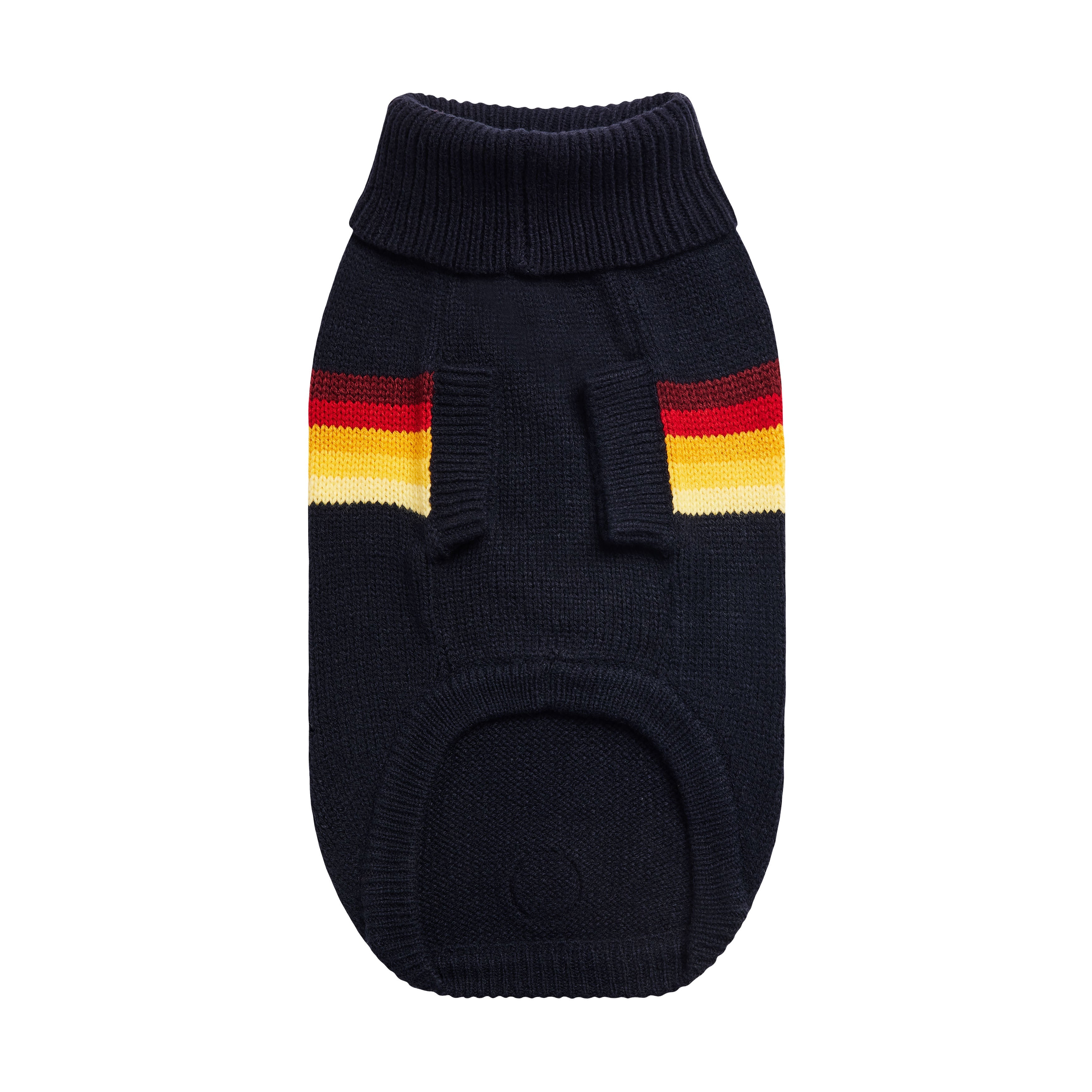 GF PET® Retro Sweater - Navy (Bold Multi-Color Geometric Knit)