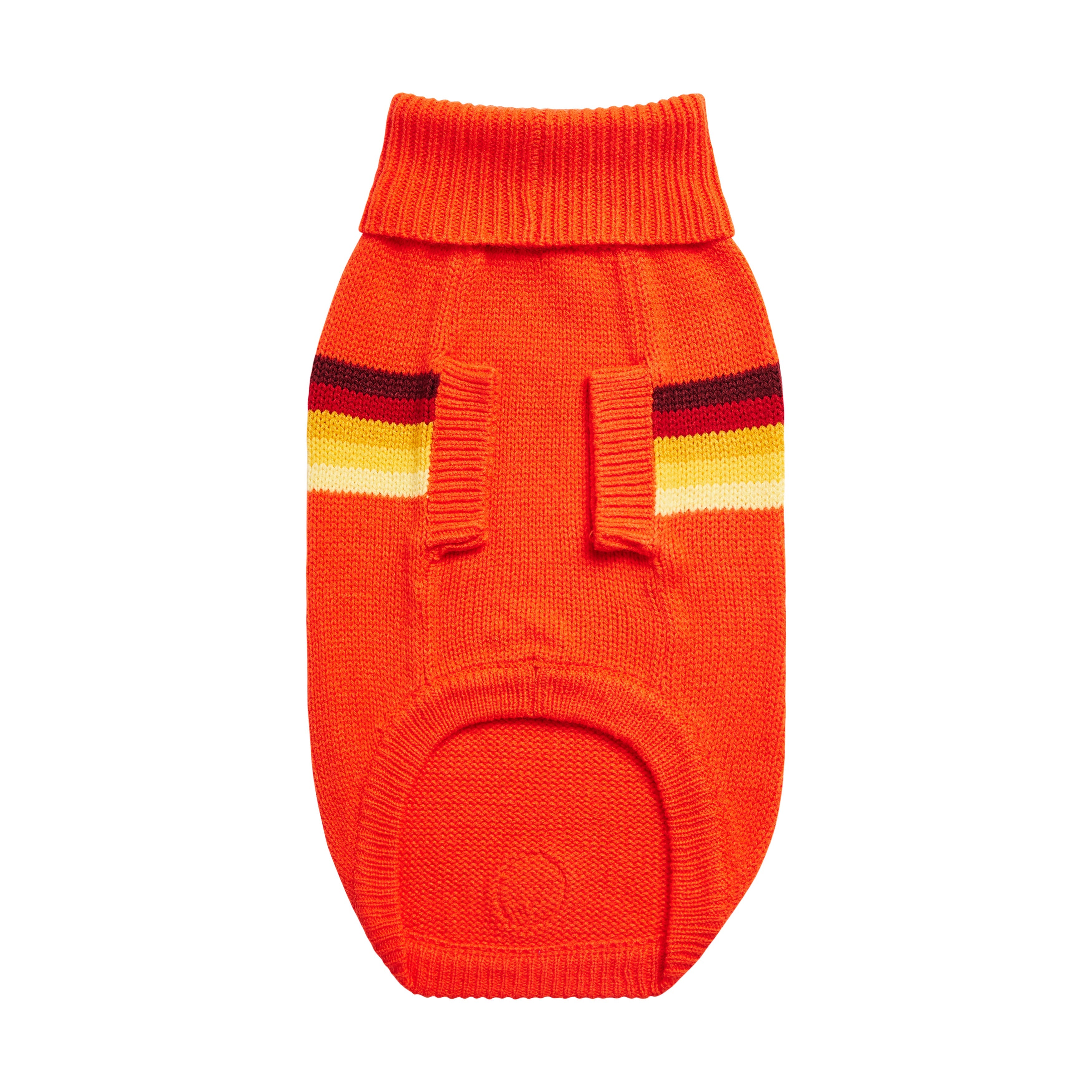 GF PET® Retro Sweater - Orange (Vibrant Geometric Knit & Sculpted Turtleneck)