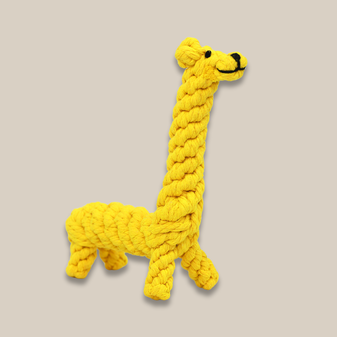 Luxury Handmade Macrame Large Giraffe Rope Toy | Sustainable & Unique - Medium to Large Dog