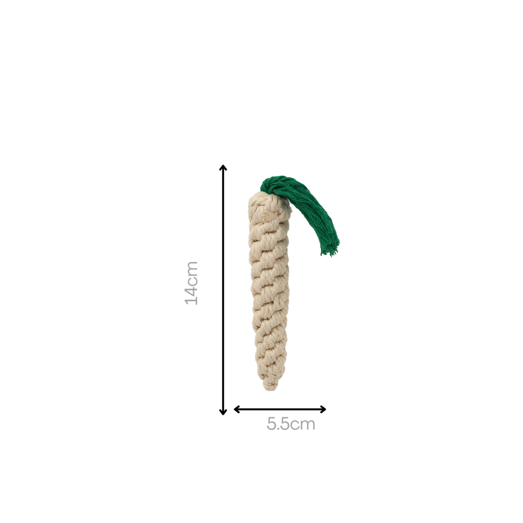 Palatable Carrot Rope Toys | Whimsical & Handcrafted - Small to Medium Dog
