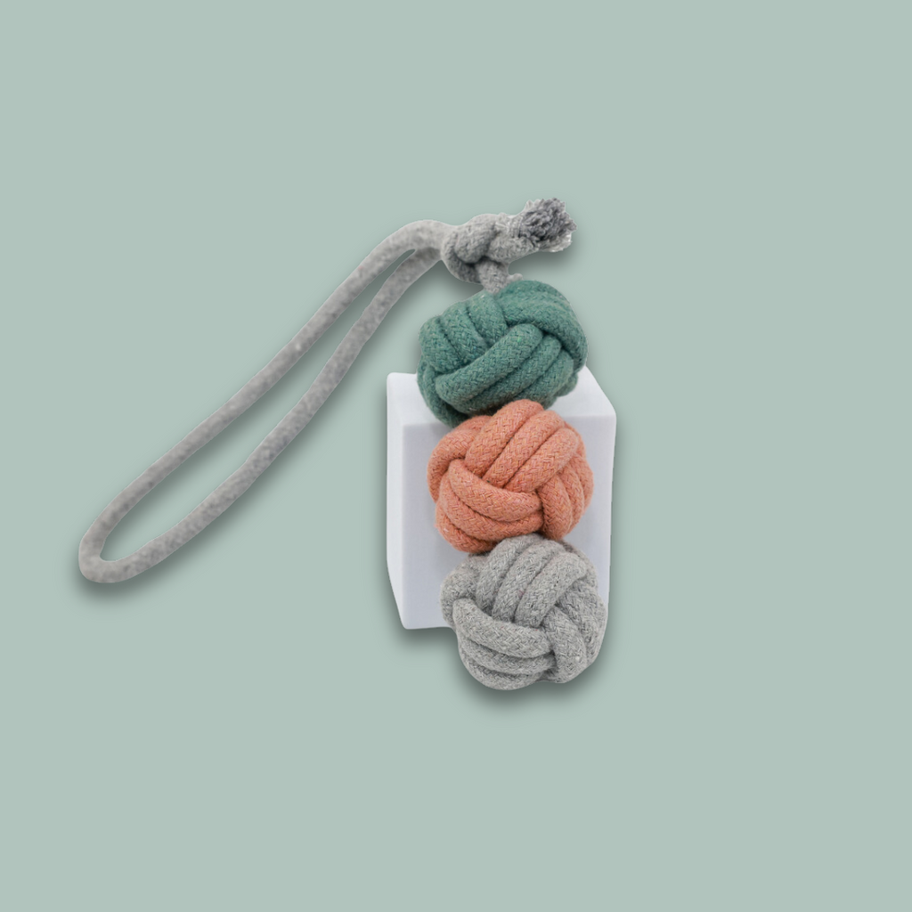 Handcrafted Ice Cream Rope Balls Tug Toy - Artisan Made - Medium Dog