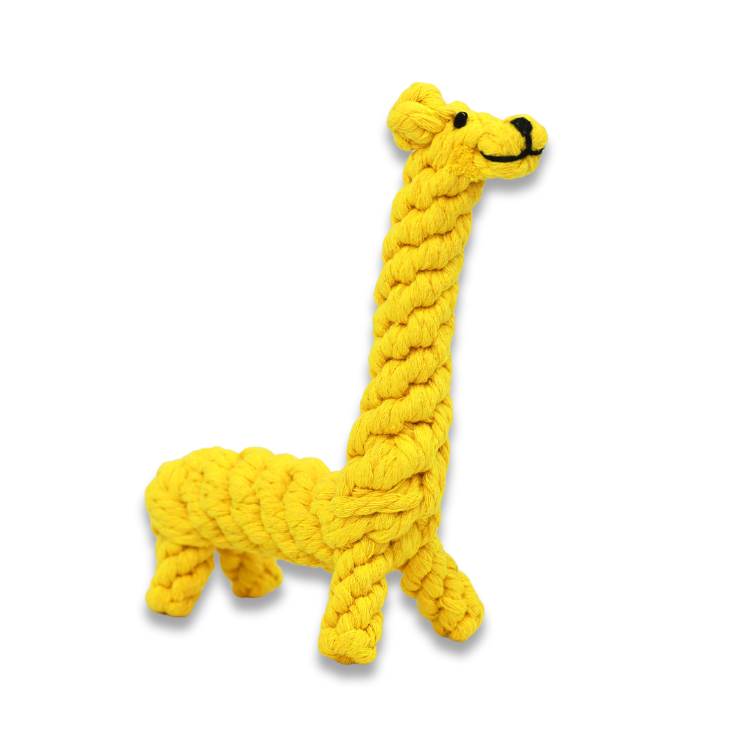 Luxury Handmade Macrame Large Giraffe Rope Toy | Sustainable & Unique - Medium to Large Dog