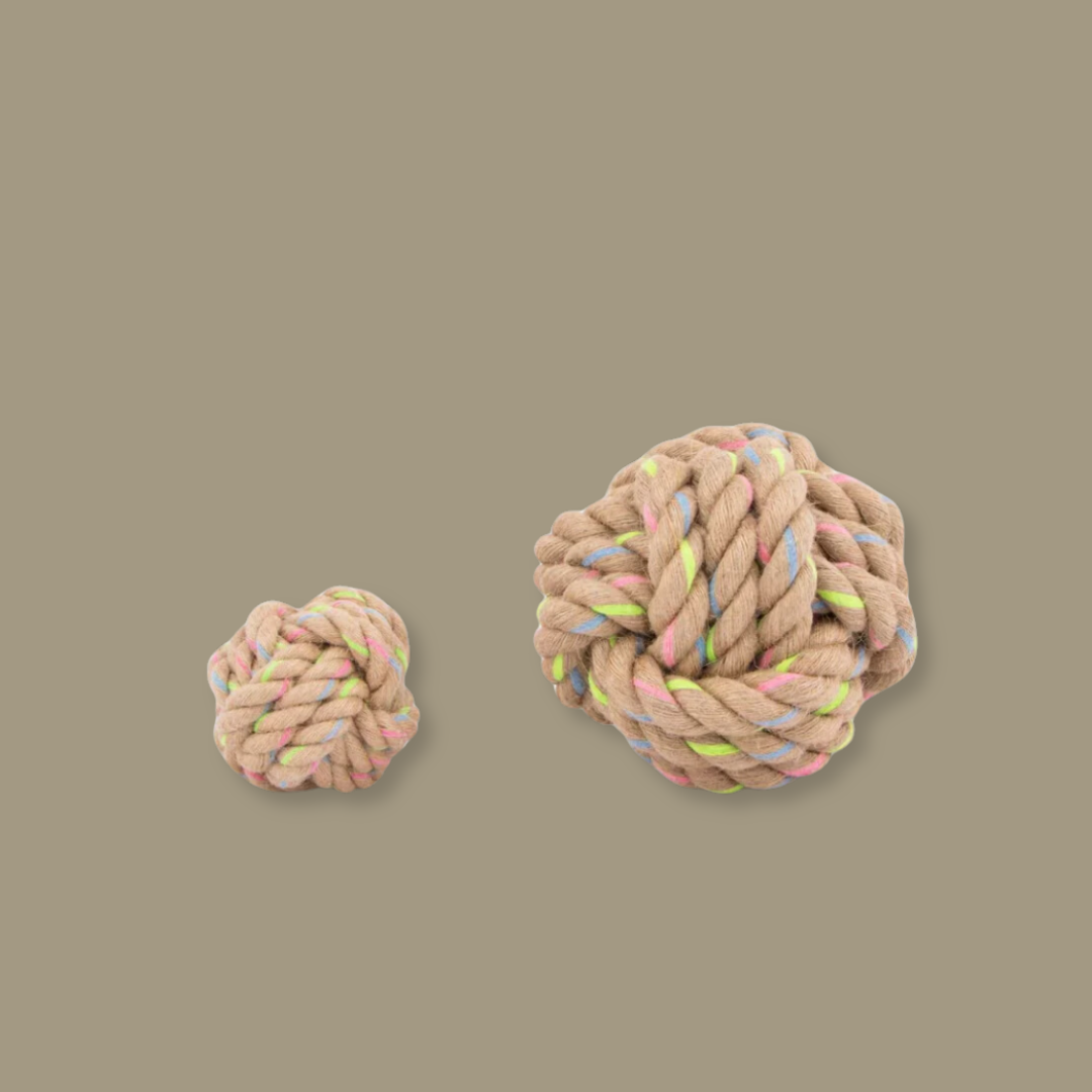 Natural Hemp & Recycled Cotton Rope Ball - 2 Sizes (Small/Large)