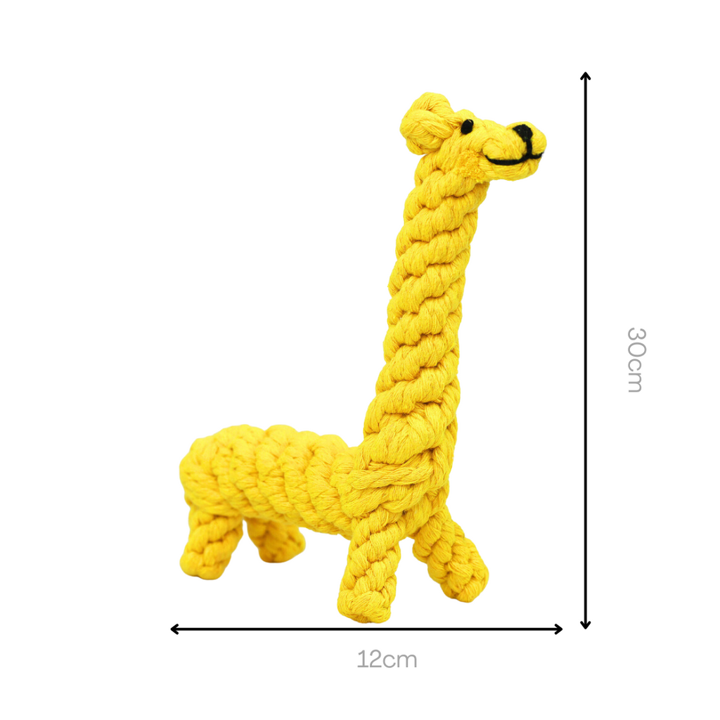 Luxury Handmade Macrame Large Giraffe Rope Toy | Sustainable & Unique - Medium to Large Dog