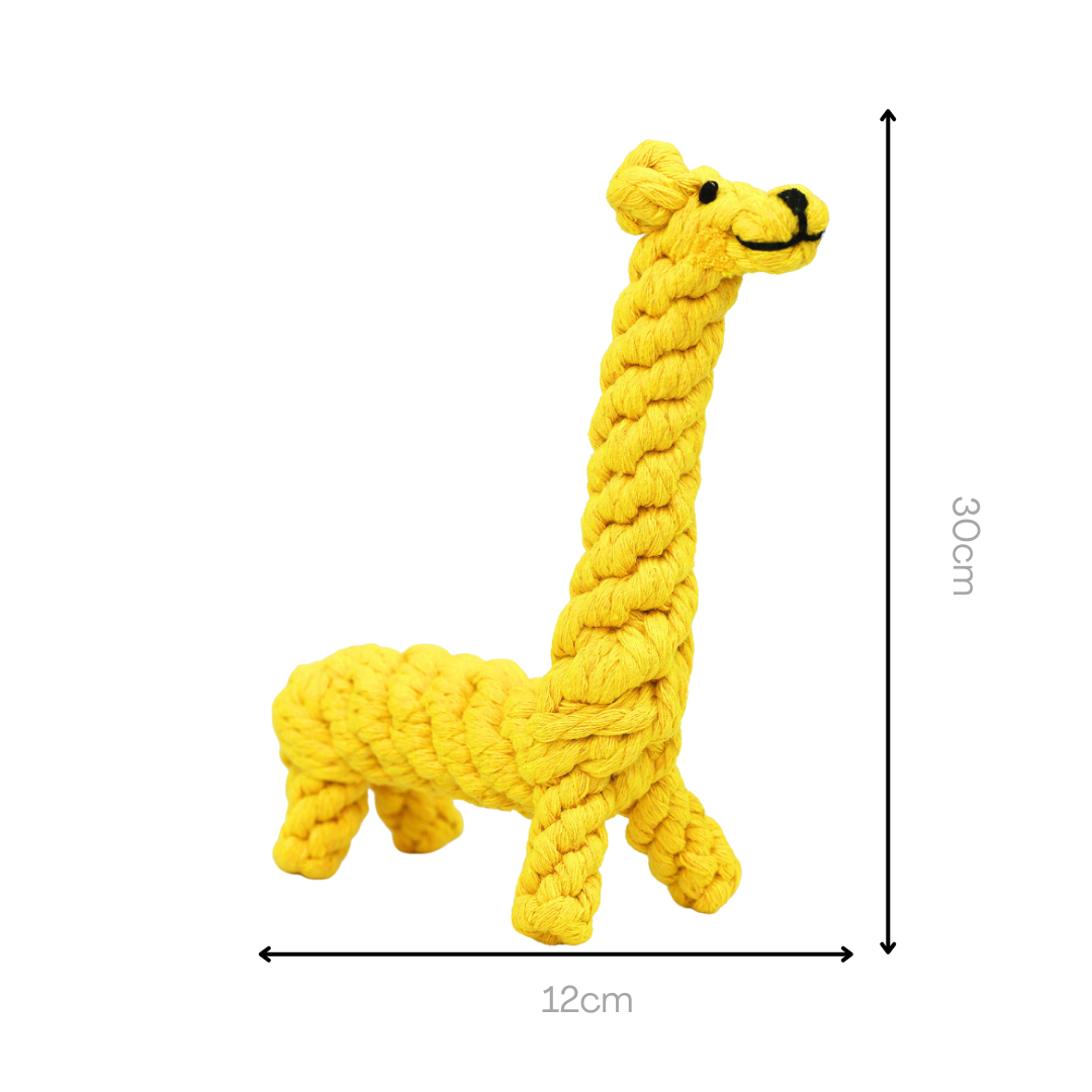 Luxury Handmade Macrame Large Giraffe Rope Toy | Sustainable & Unique - Medium to Large Dog