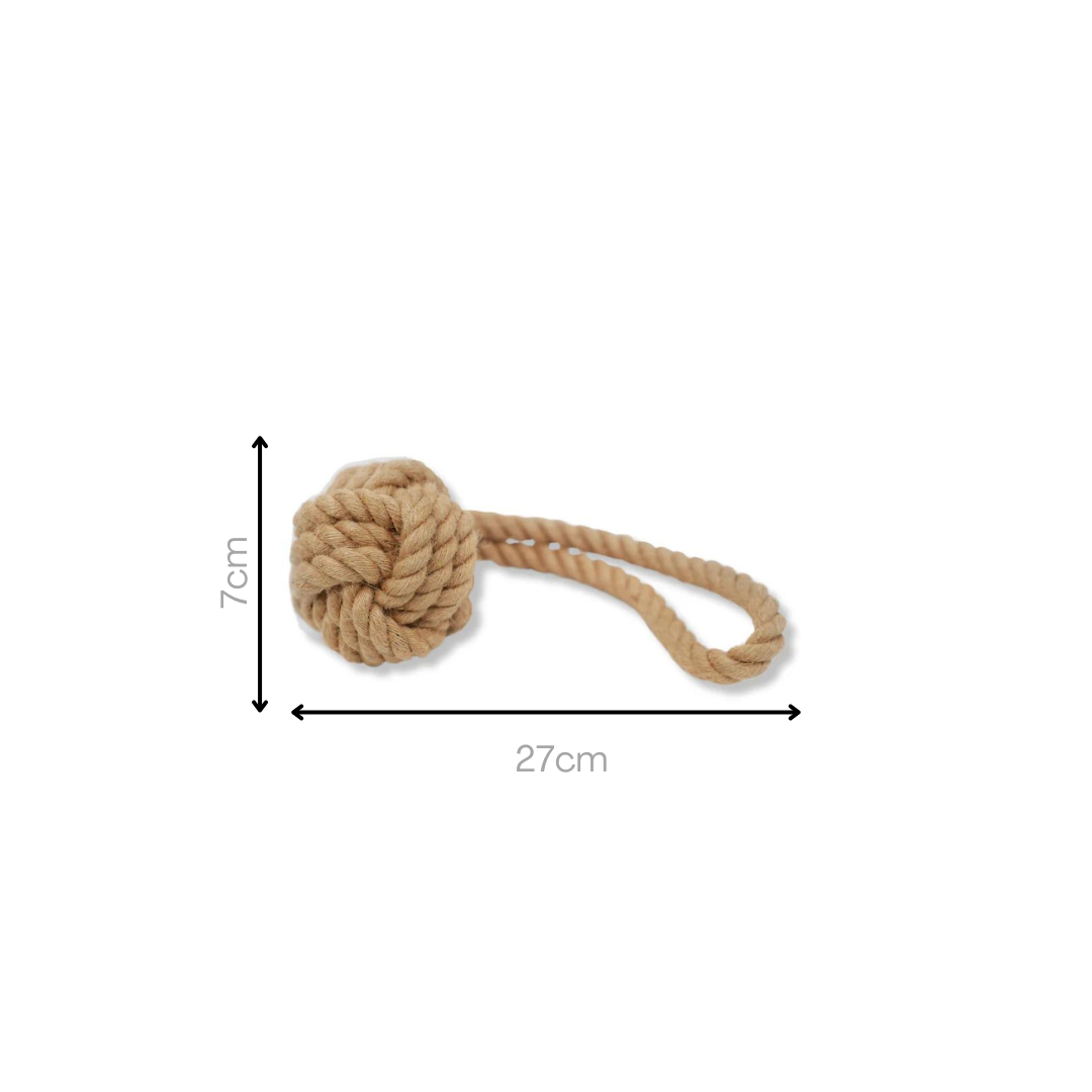 HempTug Natural Hemp Rope Ball | Durable & Eco-Friendly - Medium Dog