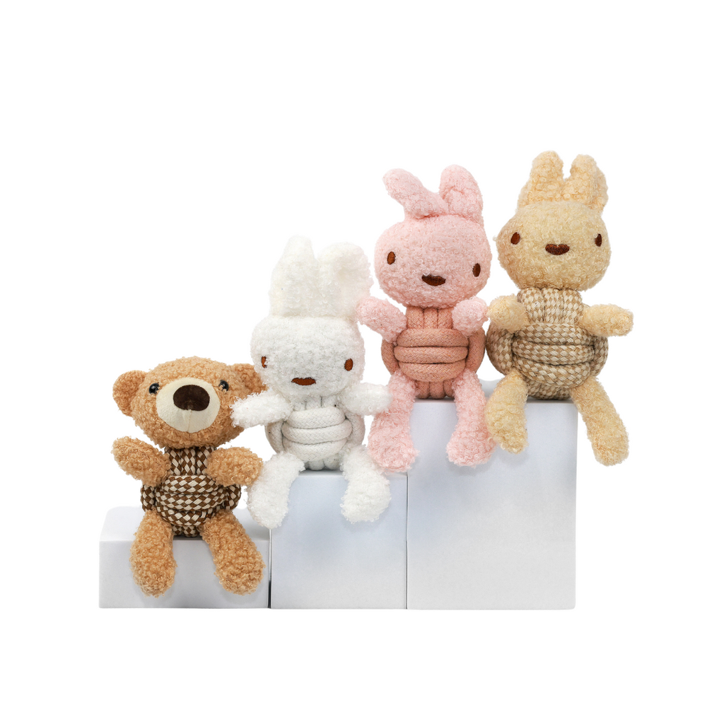 Squeaky Rope Buddies | Plush & Rope Interactive Toy - Small to Medium Dog