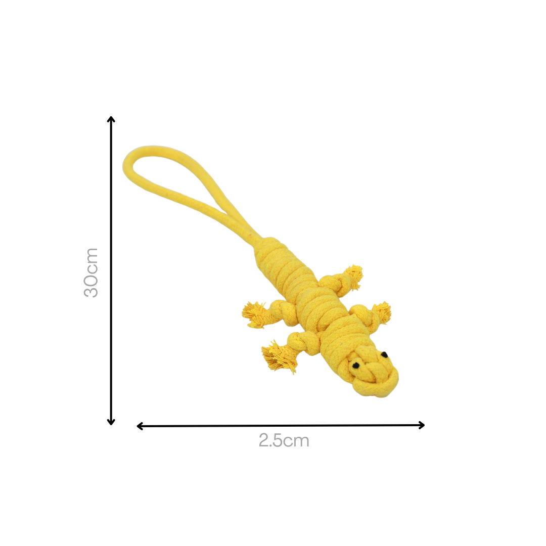 Yellow the Lizard Rope Toy | Movie-Inspired & Handcrafted - Small Dog