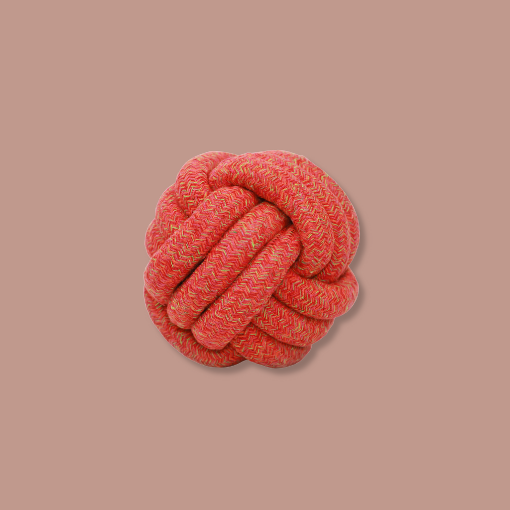 Boutique Big Paw Jumbo Rope Ball Toy - Sunshine Red Collection - Big Dog