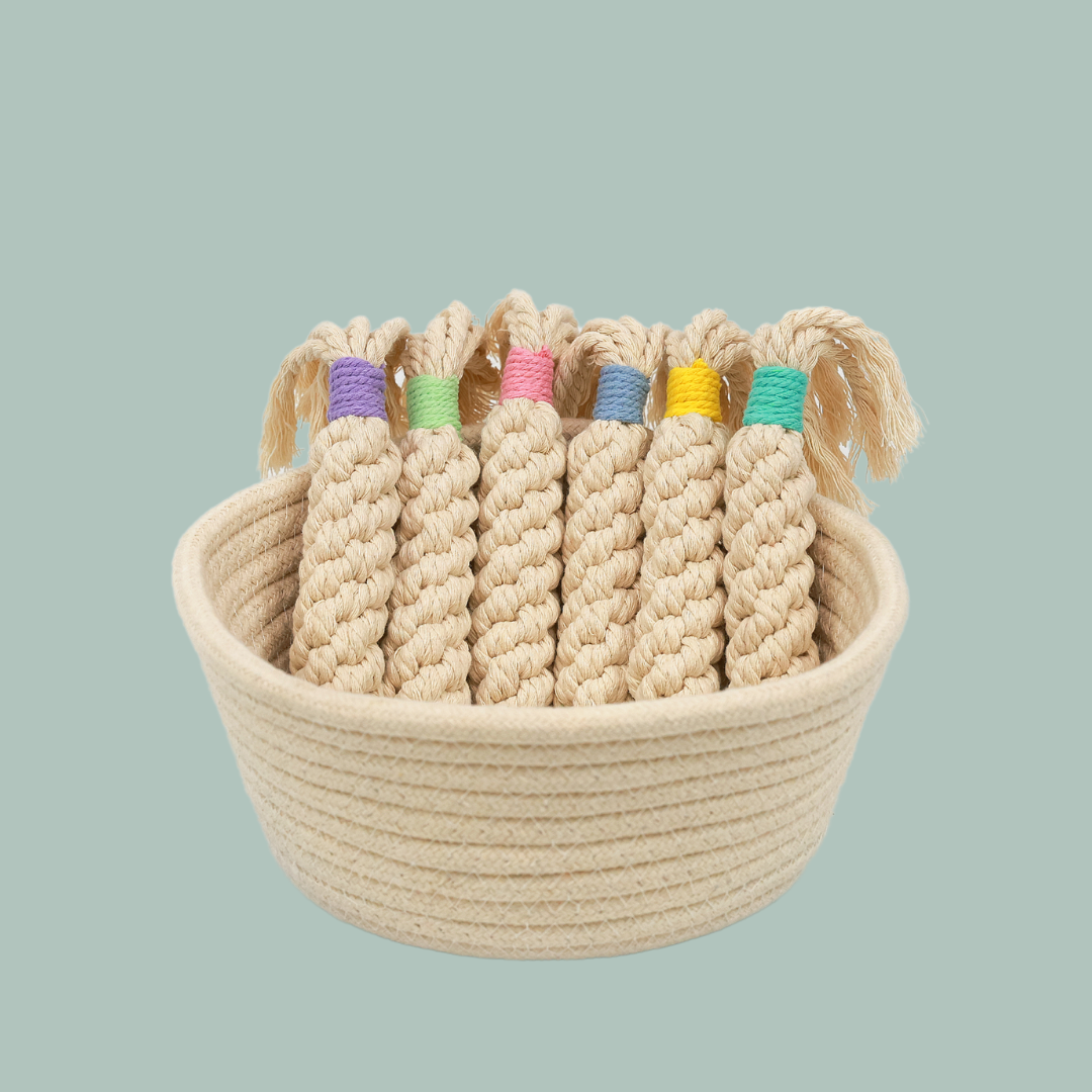 Rainbow Candy Macrame Rope Toy | Vibrant & Eco-Friendly - Small Dog