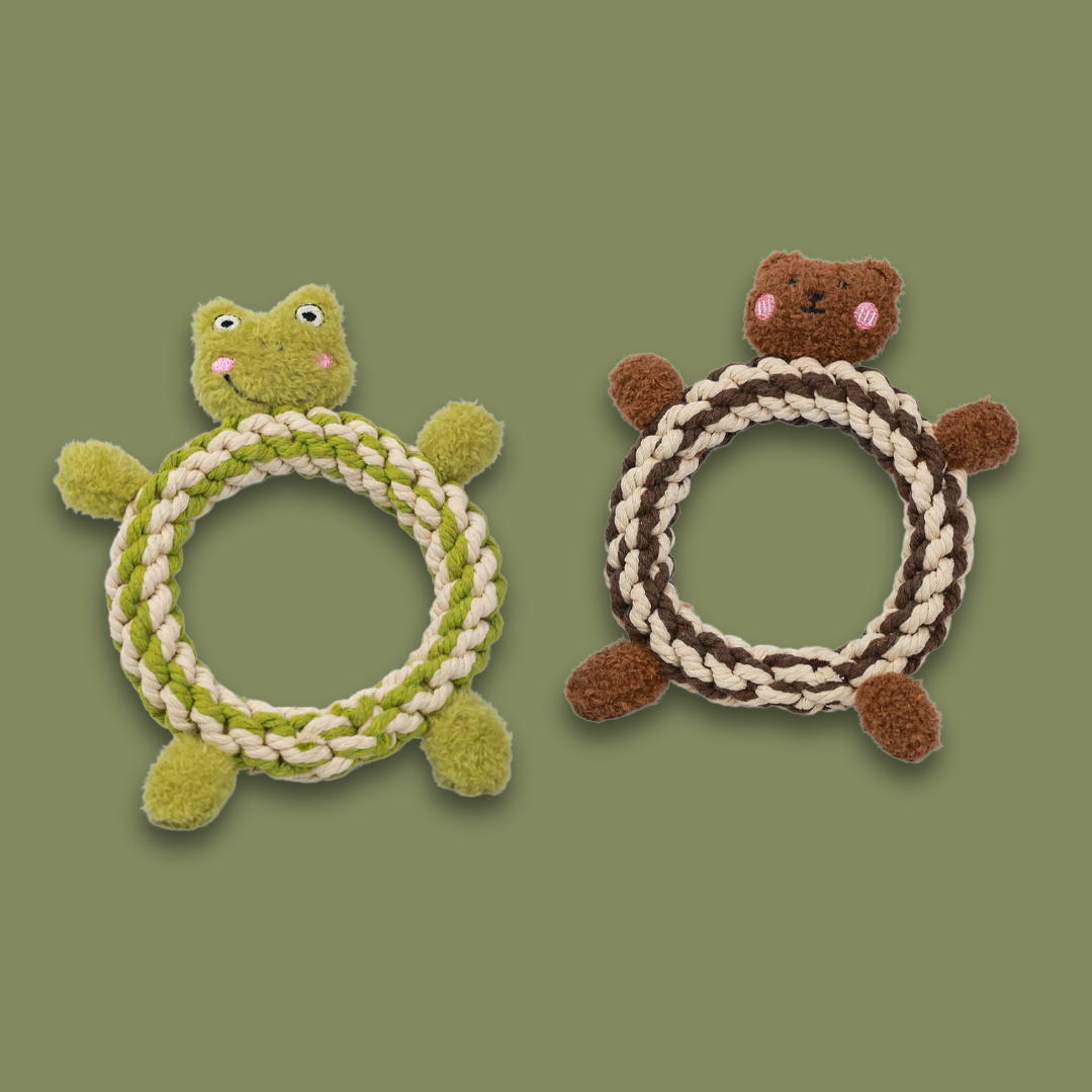 🐸🐻 The Daisy & Jasper Collection: Handcrafted Plush Rope Joy - Small Titans.