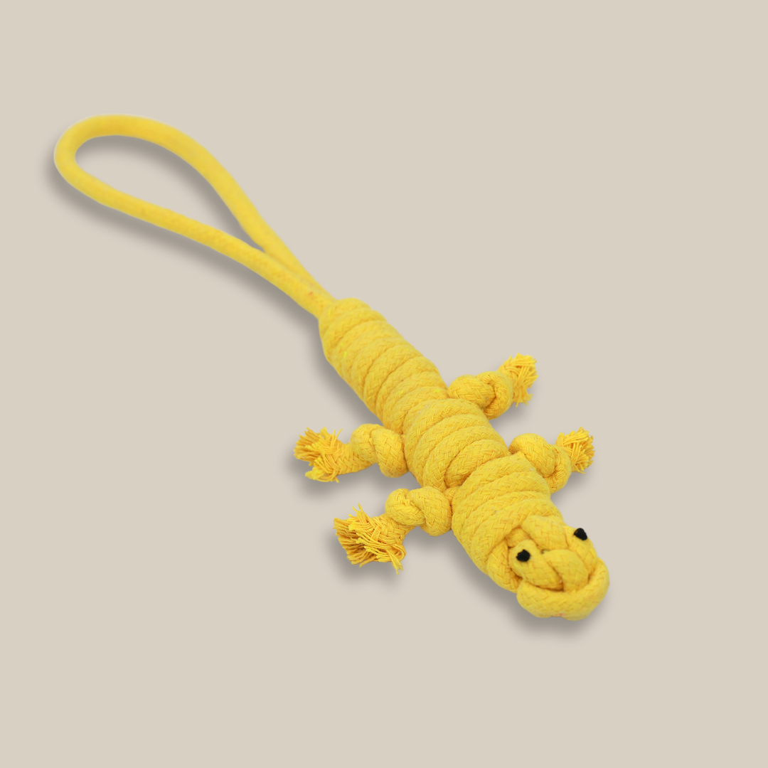 Yellow the Lizard Rope Toy | Movie-Inspired & Handcrafted - Small Dog