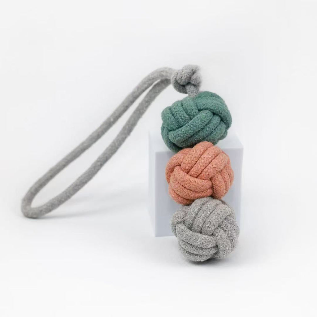 Handcrafted Ice Cream Rope Balls Tug Toy - Artisan Made - Medium Dog